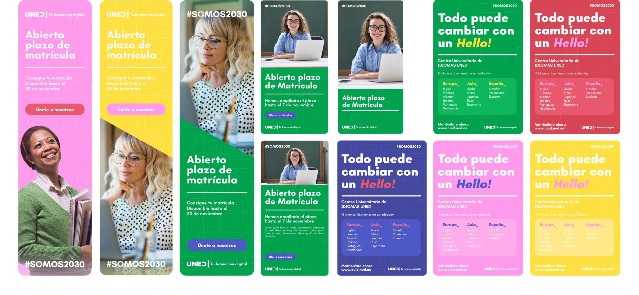 Maquetación y composivión de formatos digitales para presentar los estudios de la UNED: banners, skycrappers, megabanners, publicaciones, entre otros
